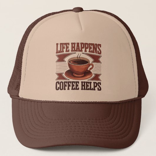 Cool retro woordkunst koffie trucker pet (Voorkant)