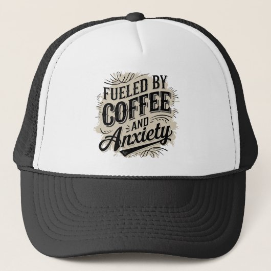 Cool retro woordkunst koffie trucker pet (Voorkant)