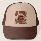 Cool retro word art coffee trucker pet (Voorkant)