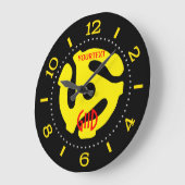 COOL Retro Yellow 45 spacer DJ Wijzerplaat op een Grote Klok (Hoek)
