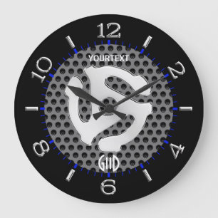 COOL Retro Yellow 45 spacer DJ Wijzerplaat op een Grote Klok