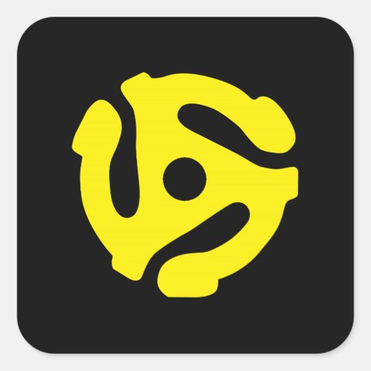 COOL Retro Yellow 45 voorzetkamer DJ Vierkante Sticker (Voorkant)