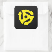 COOL Retro Yellow 45 voorzetkamer DJ Vierkante Sticker (Tas)