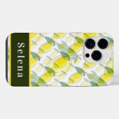 Cool Retro Yellow Black Lemon Patroon iPhone Hoesje (Achterkant horizontaal)
