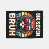 Cool Retro Zes Zeven Bruh Kat Sungles Meme 67  Fleece Deken (Voorkant (Horizontaal))