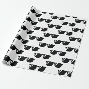 Cool Retro Zonnebril Afstudeerder Party Zwart Wit Cadeaupapier
