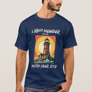 Cool Retro zonsondergang grappige vuurtoren T-shirt