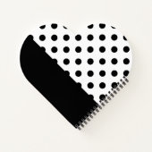 Cool Retro Zwart-Wit Stippenpatroon met Naam Notitieboek (Achterkant)