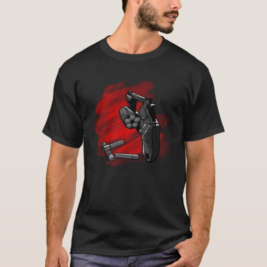 Cool Revolver with Ammunition T-shirt (Voorkant)