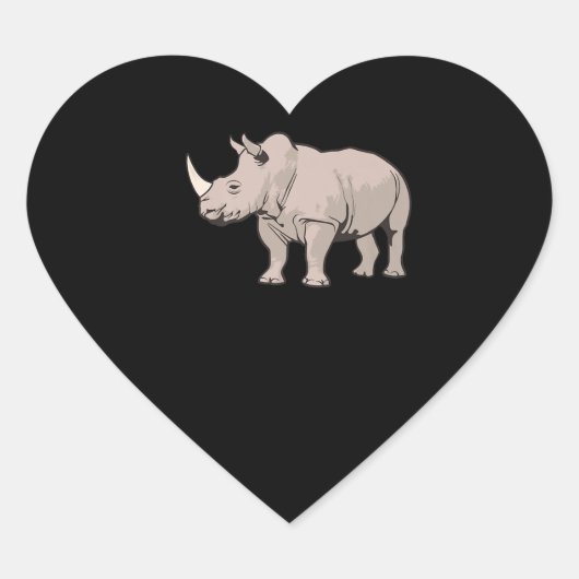 Cool Rhino | Cute Chubby Rhino Hart Sticker (Voorkant)