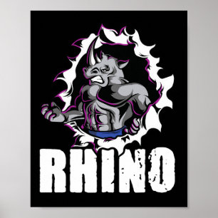 Cool Rhino Fitness Bodybuilding Gewichtheffen Poster