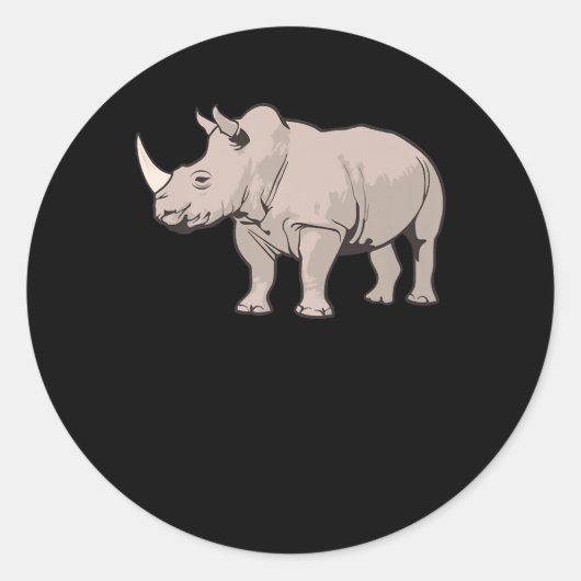 Cool Rhino Premium Ronde Sticker (Voorkant)
