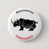 Cool RHINOCEROS - Bedreigde dieren - Ronde Button 5,7 Cm (Voorkant)