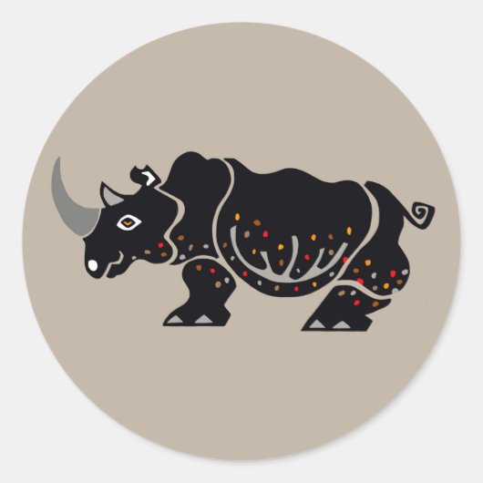 Cool RHINOCEROS - Dierenvriend - Natuur - Wildlife Ronde Sticker (Voorkant)