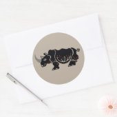 Cool RHINOCEROS - Dierenvriend - Natuur - Wildlife Ronde Sticker (Envelop)
