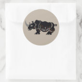 Cool RHINOCEROS - Dierenvriend - Natuur - Wildlife Ronde Sticker (Tas)