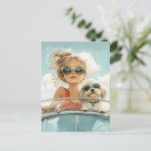 Cool Ride met Beste Vriend Briefkaart (Staand voorkant)