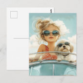 Cool Ride met Beste Vriend Briefkaart (Voorkant / Achterkant)