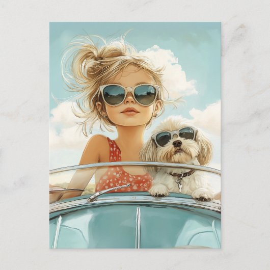 Cool Ride met Beste Vriend Briefkaart (Voorkant)