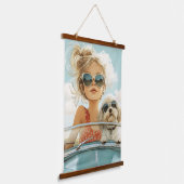 Cool Ride met Beste Vriend Hangend Wandkleed (Gebogen)