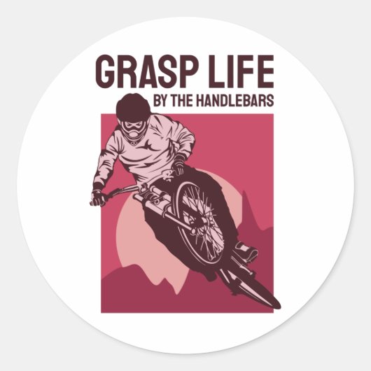 Cool Rider Design - Geniet van leven Ronde Sticker (Voorkant)