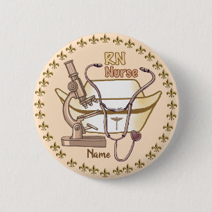 Cool RN Nurse-toets Ronde Button 5,7 Cm