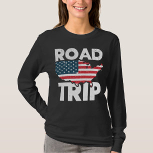 Cool Road Trip American Traveler USA Travel T-shirt