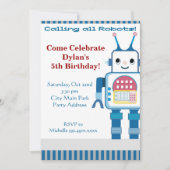 Cool Robot Birthday Party-uitnodigingen Kaart (Voorkant)