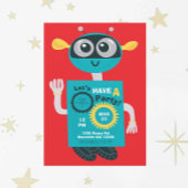 Cool Robot Boys Second Birthday Invitation Kaart