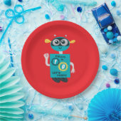 Cool Robot Custom Jongens Verjaardag Papieren Bordje (Feest)