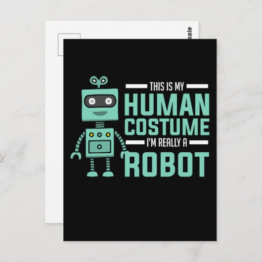 Cool Robot Funny Robot Technologie Briefkaart (Voorkant / Achterkant)