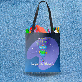 Cool Robot Leest & leert op maat in galaxy Tote Bag