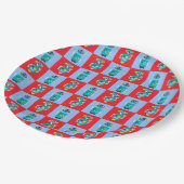 Cool Robot Pattern Boys Birthday Papieren Bordje (Gekanteld)