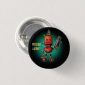 Cool Robot Sam 'Lucky voelen? Ronde Button 3,2 Cm (Voorkant /achterkant)