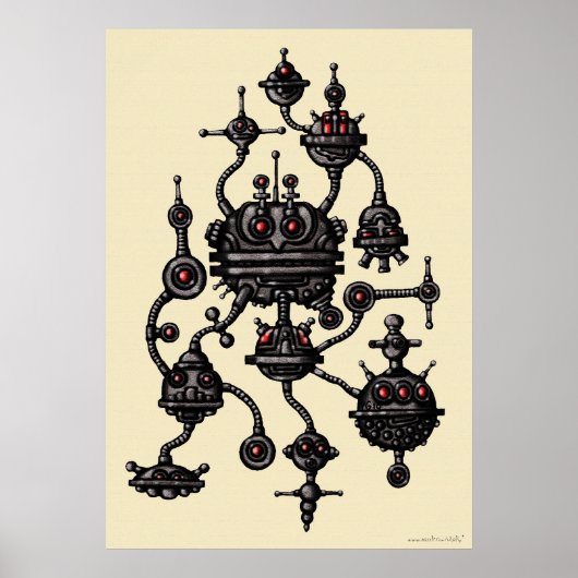 Cool robotics graphic art poster (Voorkant)