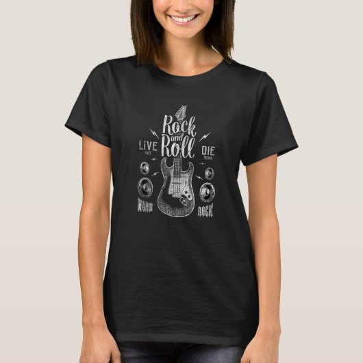 Cool Rock and Roll  I Love Rock Music Rock & Roll T-shirt (Voorkant)