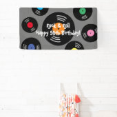 Cool Rock and Roll Verjaardagsfeest banner teken (Insitu)