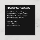 Cool Rock Band Visitekaartjes (Achterkant)