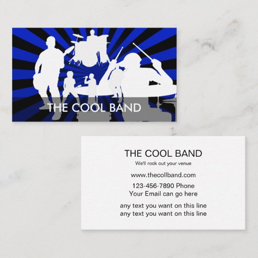 Cool Rock Band Visitekaartjes (Voorkant / Achterkant)