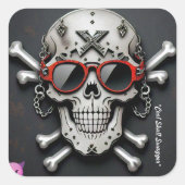 "Cool Rock Design" Vierkante Sticker (Voorkant)