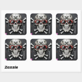 "Cool Rock Design" Vierkante Sticker (Vel)