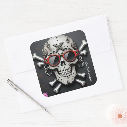 "Cool Rock Design" Vierkante Sticker (Envelop)