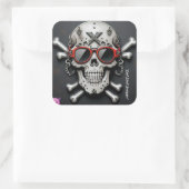 "Cool Rock Design" Vierkante Sticker (Tas)