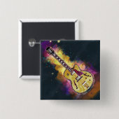 Cool Rock en Roll Band Guitar Art Vierkante Button 5,1 Cm (Voorkant /achterkant)
