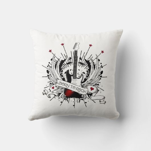 Cool Rock en Roll Kinder Guitar Born to Rock Music Kussen (Achterkant)