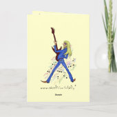 Cool rock gitarist Happy Birthday kaart ontwerp (Achterkant)