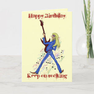Cool rock gitarist Happy Birthday kaart ontwerp