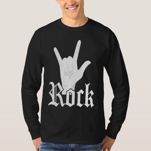 Cool Rock Hand Symbol Popular Rock Singer Music T-shirt (Voorkant)