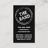 Cool Rock N Roll Band Business Contact Kaarten Visitekaartje (Voorkant)