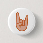 Cool Rock on Hand Emoji Ronde Button 3,2 Cm (Voorkant)